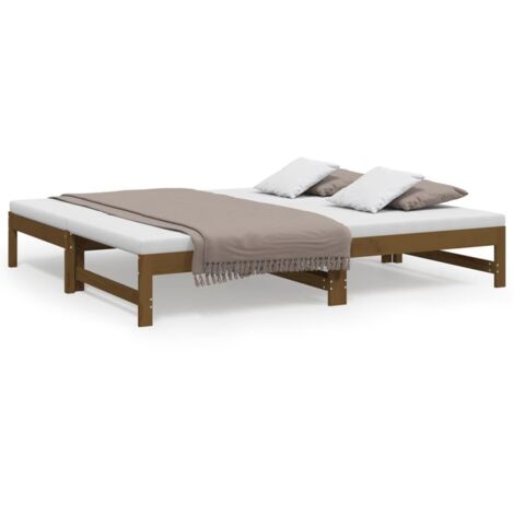 Maison Exclusive - Lit coulissant sans matelas marron miel 2x(90x190) cm