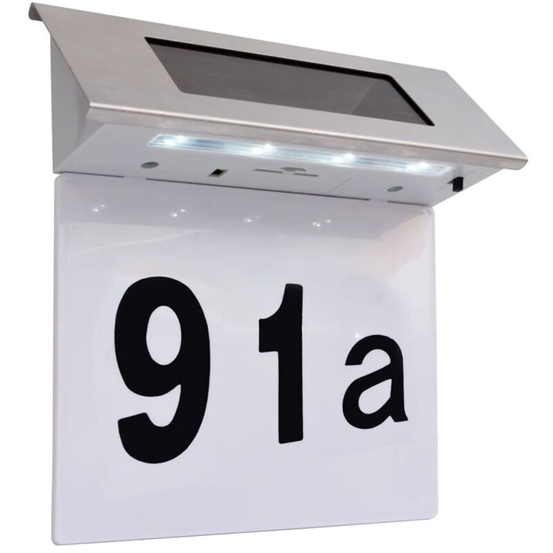 Maison Exclusive - Luce Solare a LED per Numero Civico in Acciaio Inossidabile