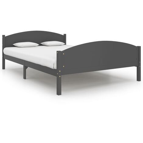 Maison Exclusive - Massivholzbett Dunkelgrau Kiefer 160x200 cm