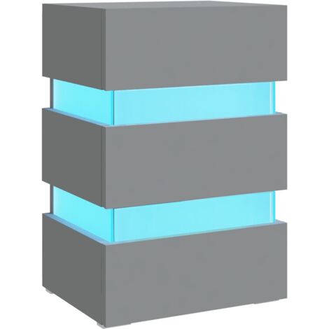 Maison Exclusive - Mesita de noche luz LED madera de ingeniería g