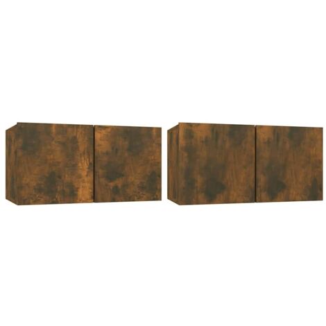Maison Exclusive - Meubles TV suspendus 2 pcs Chêne fumé 60x30x30 cm