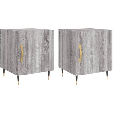 Maison Exclusive - Nachttische 2 Stk. Grau Sonoma 40x40x50 cm Holzwerkstoff