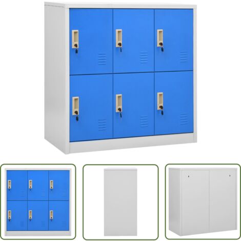 Maison Exclusive Schließfachschrank Hellgrau und Blau 90x45x92,5