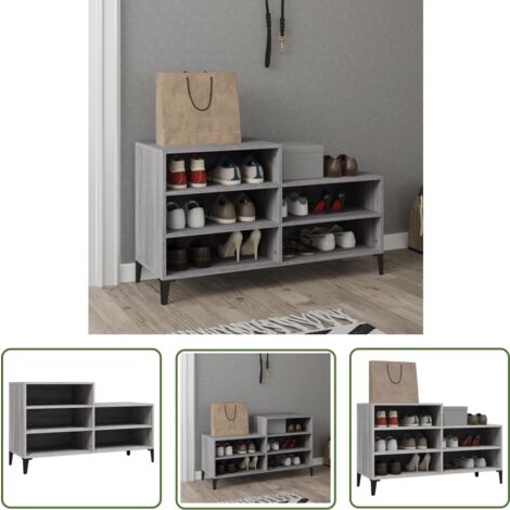Maison Exclusive Schuhregal Grau Sonoma 102x36x60 cm