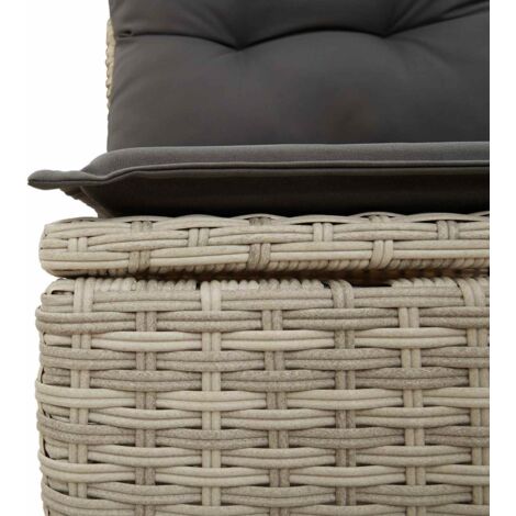 Maison Exclusive - Set di divani con cuscino Grigio chiaro polyrattan