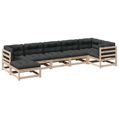 Maison Exclusive - Set Divani da Giardino 7 pz con Cuscini Legno Massello di Pino