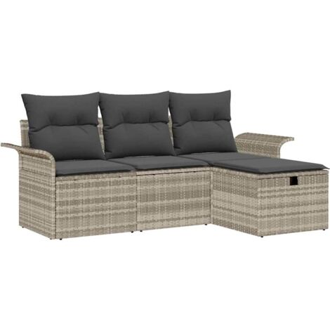 Maison Exclusive - Set Divano da Giardino con cuscino 4 pcs Poly Rattan