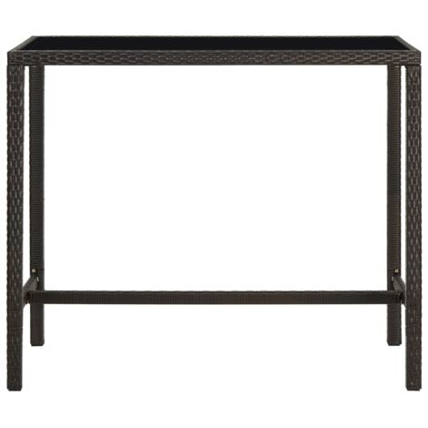 Maison Exclusive - Table de bar de jardin Marron 130x60x110cm Résine tressée verre
