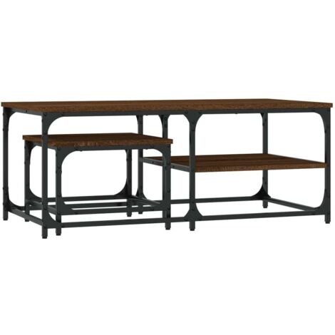 Maison Exclusive - Tables basses gigognes 2 pcs chêne marron bois d'ingénierie