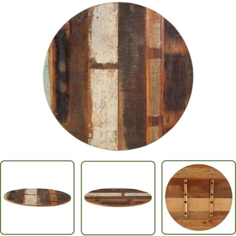 Maison Exclusive Tischplatte Rund 70 cm 15-16 mm Altholz Massiv