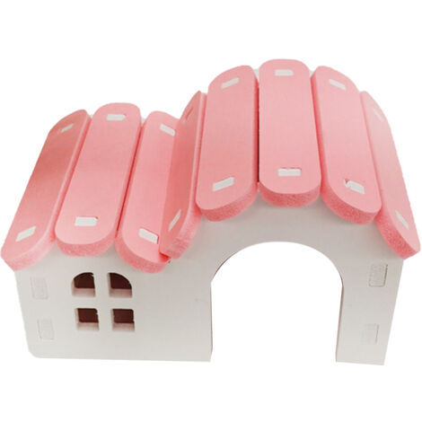 Maison Hamster Colorée - Cachette Solide pour Hamsters, Souris et Petits Animaux Poilus - Rose