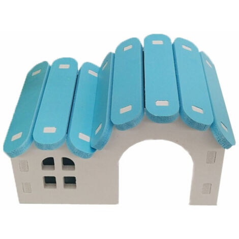 Maison Hamster Colorée et Solide - Cachette pour Hamster, Souris et Petits Animaux Poilus - Modèle Bleu