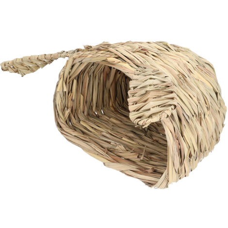Maison Hamster en Herbe à Tresses, Nid Écologique en Forme de Tête de Lapin pour Animalerie