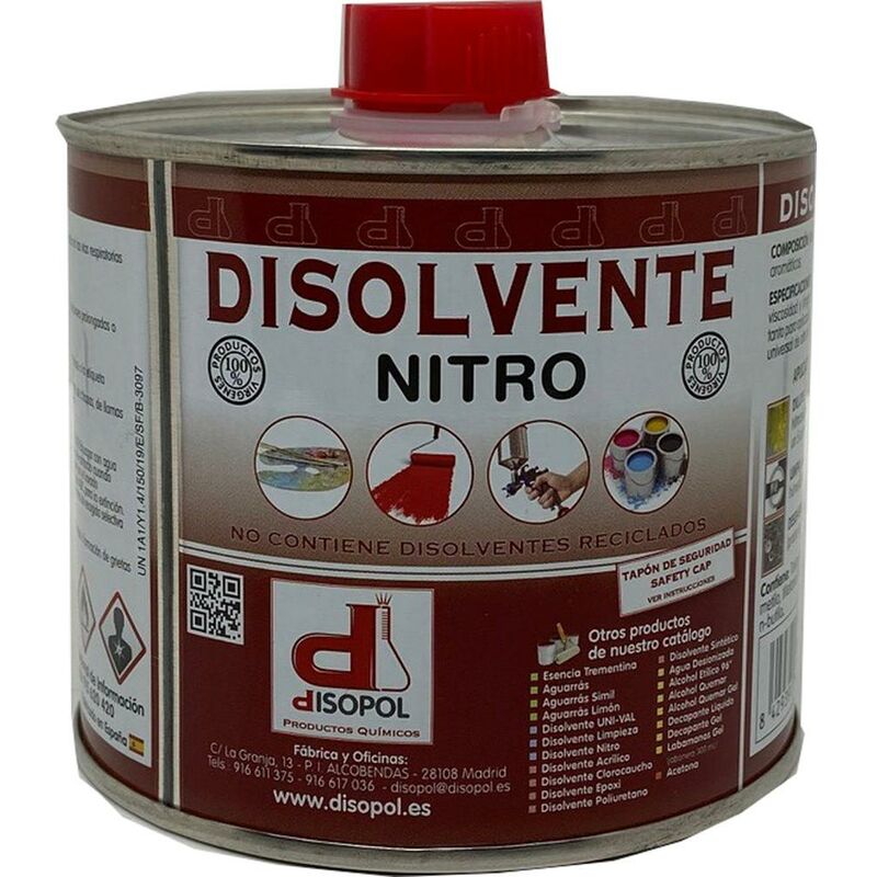 Nitrocellulose Disopol 129708 Solvant pour nitrocellulose Conteneur métallique de 500ml