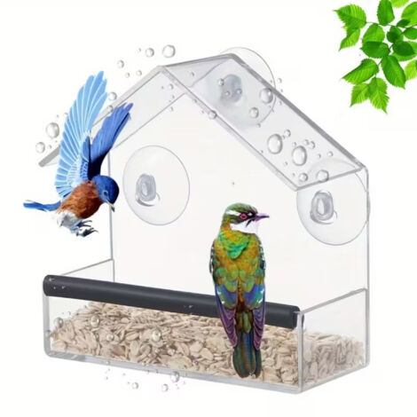 maison oiseaux exterieur mangeoire oiseaux exterieur nichoir  Mangeoire à oiseaux panoramique transparente à ventouse