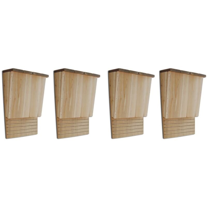 Vidaxl - Maison pou chauve-souris 4 pcs 22 x 12 x 34 cm Bois