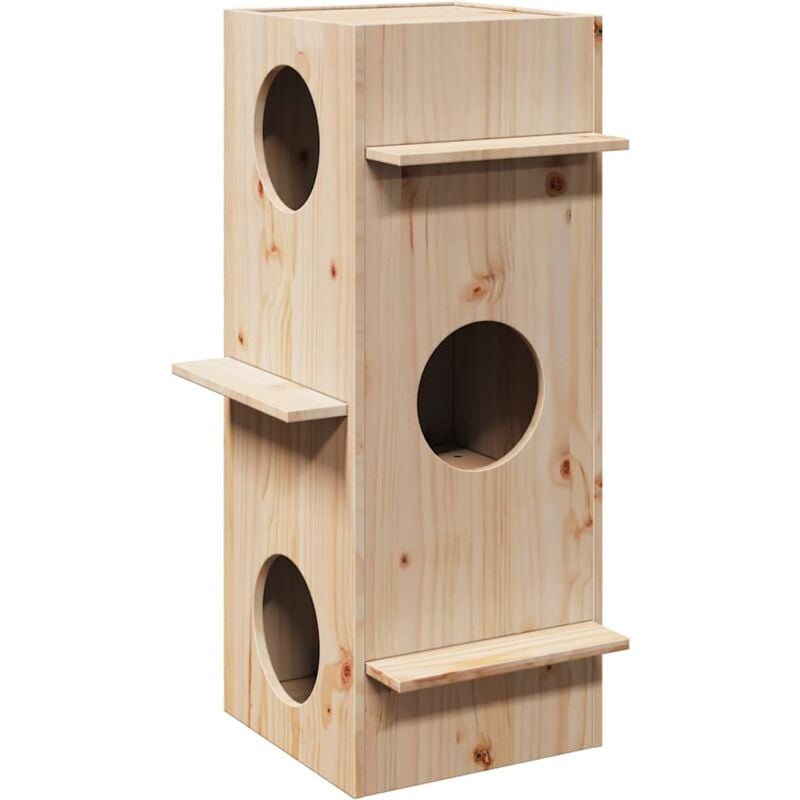 Vidaxl - Maison pour chat 43x43x90 cm bois de pin massif