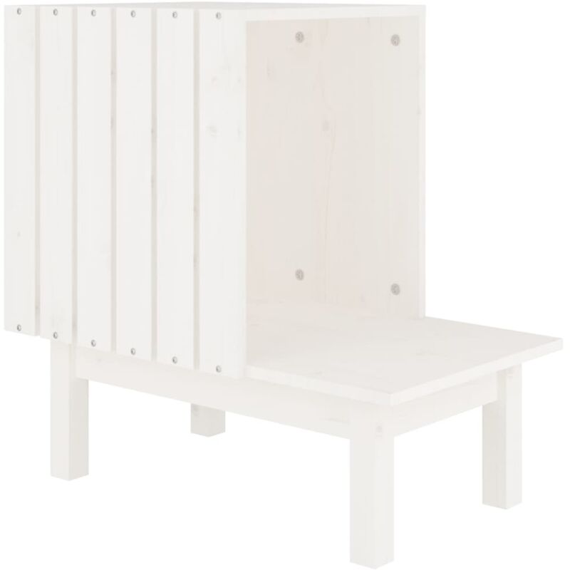 Vidaxl - Maison pour chat Blanc 60x36x60 cm Bois de pin massif