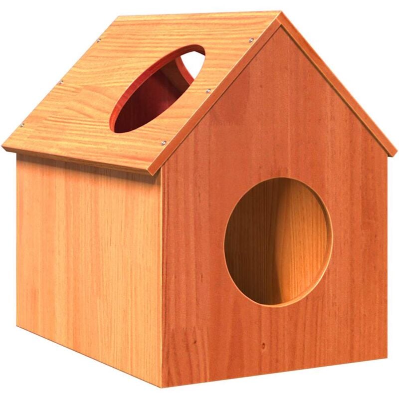 Vidaxl - Maison pour chat cire marron 41x50x50 cm bois de pin massif