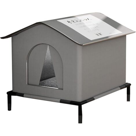 Maison pour Chat d'Extérieur,Maison pour Chat SDF Hiver Imperméable Fermée
