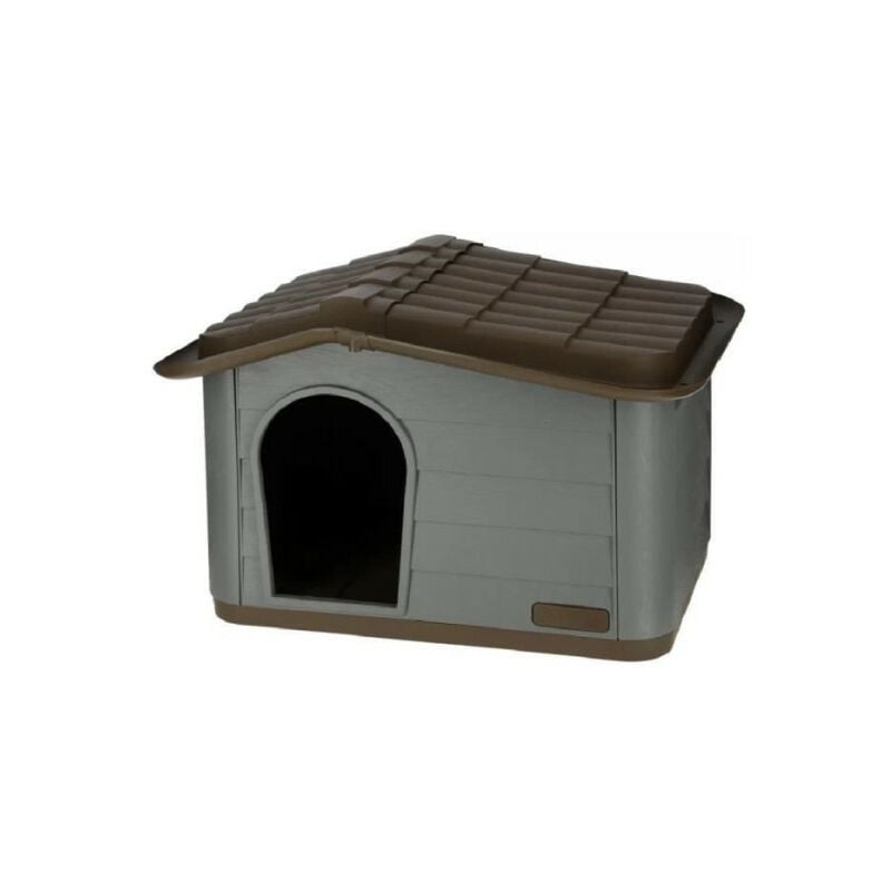 Kerbl - Maison extérieure pour chats - 60 x 51 x 41 cm - Gris et marron - Plastique