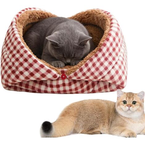 Maison pour Chat,Semi Fermé Rempli Temps Froid,Maison d'hiver Animaux