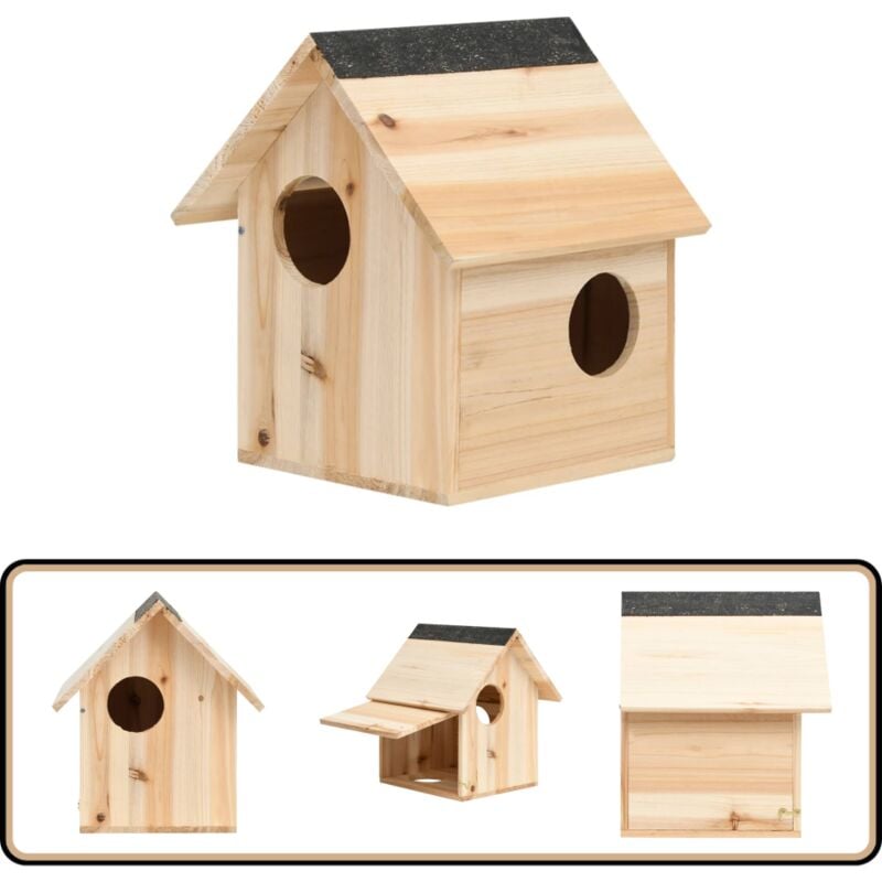 Maison pour écureuils Bois de sapin massif 26x25x29 cm - Maison Pour Écureuil - Abri Pour Écureuil - Nichoir Pour Écureuil - Habitat Pour Écureuil