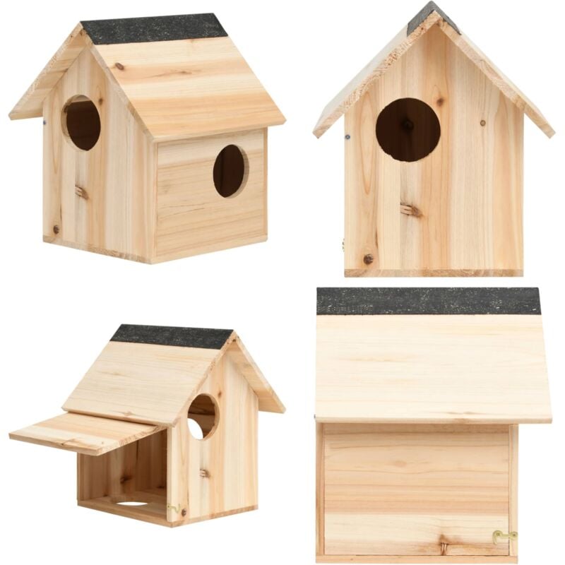 Maison pour écureuils Bois de sapin massif 26x25x29 cm - Maison Pour Écureuil - Abri Pour Écureuil - Nichoir Pour Écureuil - Habitat Pour Écureuil