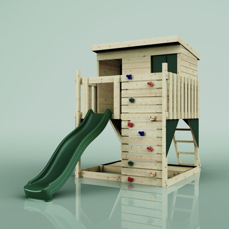 Polarplay - Maison sur pilotis Polarstern Vert 415 x 190 cm