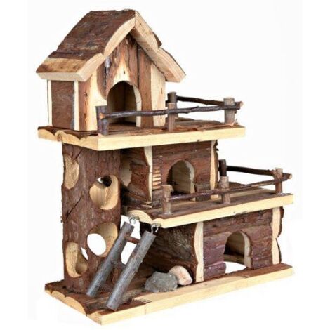 Maison tammo, hamster, en bois d'écorce - 25 × 30 × 12 cm
