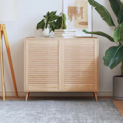 Maisonchic – Porte de placard à persiennes 2pcs 69x49,4cm – Bois de pin massif – Design rustique pour armoires et bibliothèques - ASAF27157