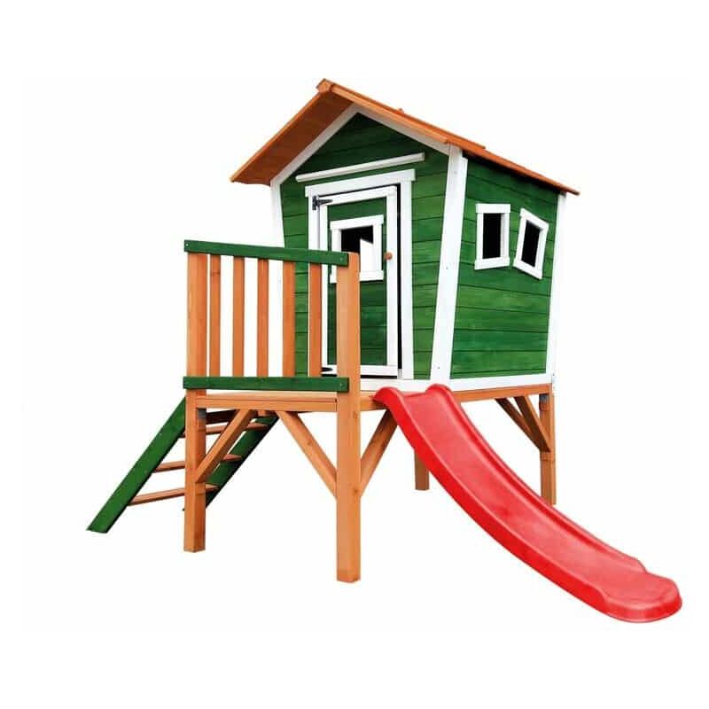Outdoortoys - Maisonnette en Bois Outdoor Toys Niké - 175x131x205 cm - 2,21 m² avec Porche, Escalier et Toboggan