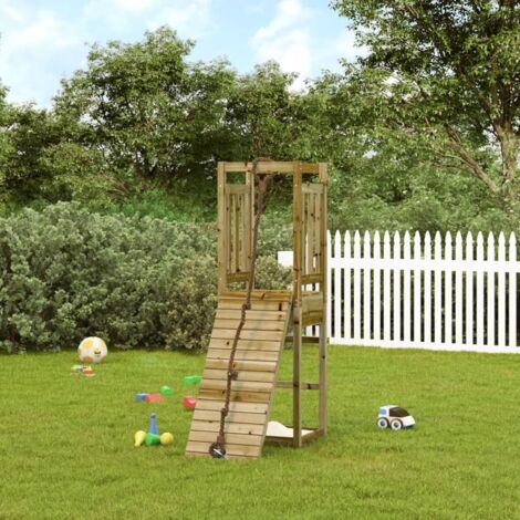 Maisonnette de jeu avec mur d'escalade  Aire de Jeux Maison enfant exterieur bois de pin imprégné 71800