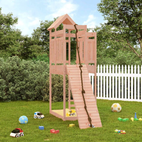 Maisonnette de jeu avec mur d'escalade  Aire de Jeux Maison enfant exterieur bois massif Douglas 66767