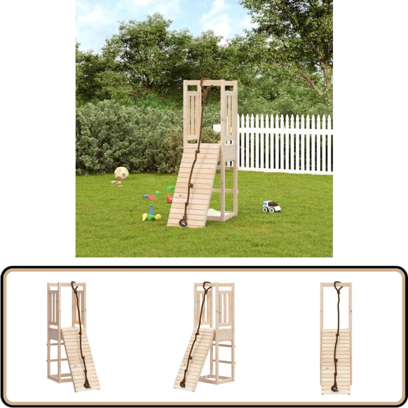 Vidaxl - Maisonnette de jeu avec mur d'escalade bois massif de pin - Jeux De Plein Air - Maison De Jeu - Jouet Extérieur - Bac à Sable - Escalade