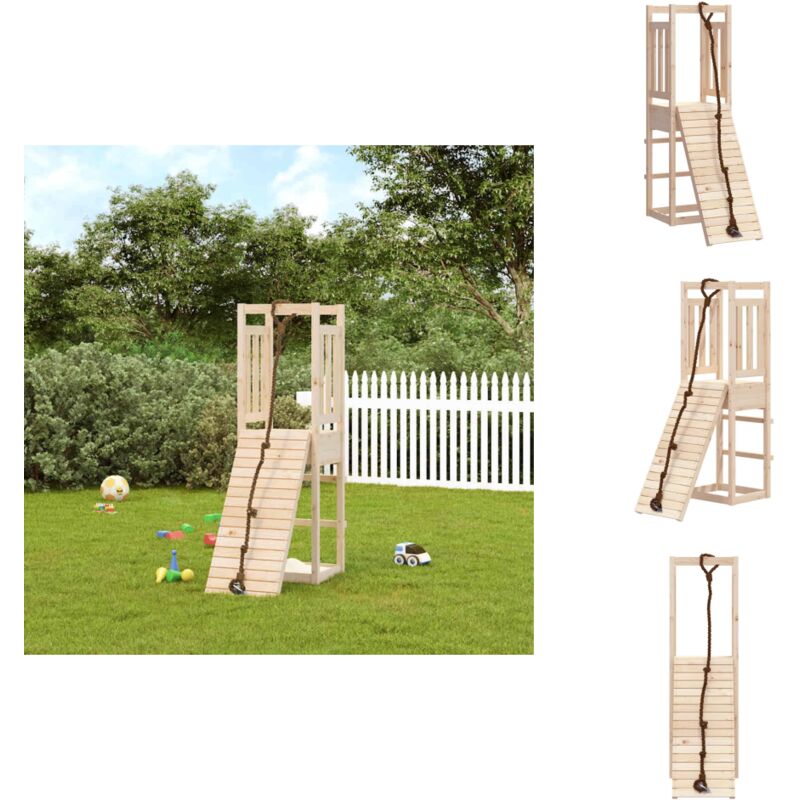 Vidaxl - Maisonnette de jeu avec mur d'escalade bois massif de pin - Jeux De Plein Air - Maison De Jeu - Jouet Extérieur - Bac à Sable - Escalade