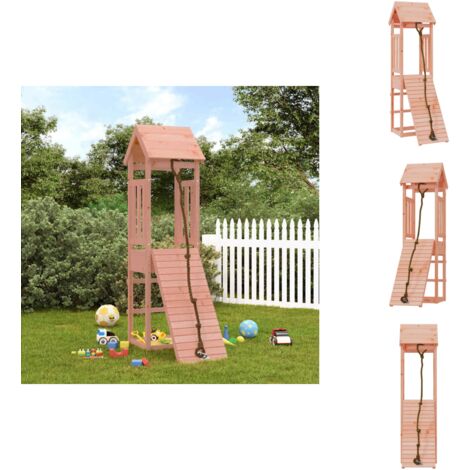 Maisonnette de jeu avec mur d'escalade bois massif Douglas - Maison De Jeu - Jouet Extérieur - Aire De Jeux - Bac À Sable - Escalade Enfant