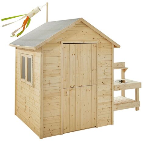 Cabane De Jardin Pour Enfants VEVOR – Maisonnette Avec Porte, Fenêtre Et évier Pour Petits Aventuriers