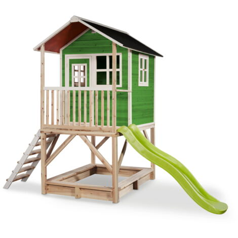 Maisonnette en bois pour enfants Loft 500 Vert - Exit Toys