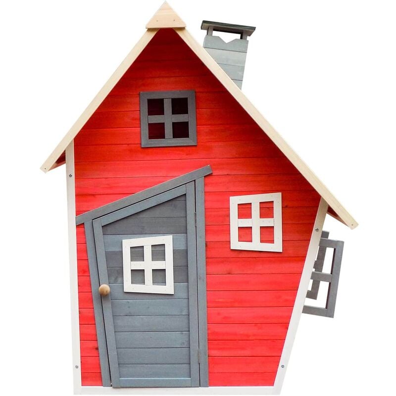 Maisonnette en Bois Outdoor Toys Fantasy - 102x120x150 cm - 1,2 m² Rouge pour Enfants