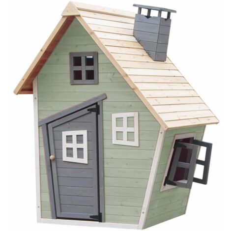 Outdoor Toys Maisonnette En Bois Fantasy - 102 cm x 120 cm x 150 cm - 1,2 M² Vert Pour Enfants