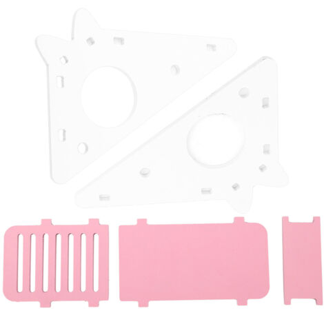 Maisonnette Hamster en Bois avec Escalade et Nid Douillet - Jouet d'Exercice pour Petits Animaux (Rose)