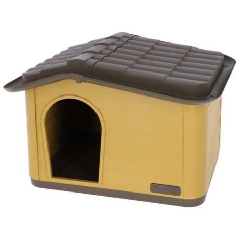 Maisonnette KERBL Paola Eco 60 x 51 x 41 cm Plástico 100% reciclado amarillo y marrón