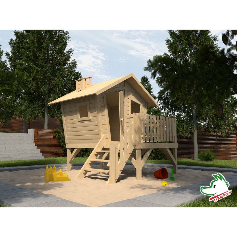 Weka - Maisonnette Lotti en bois, avec escaliers et terrasse Tabaluga .