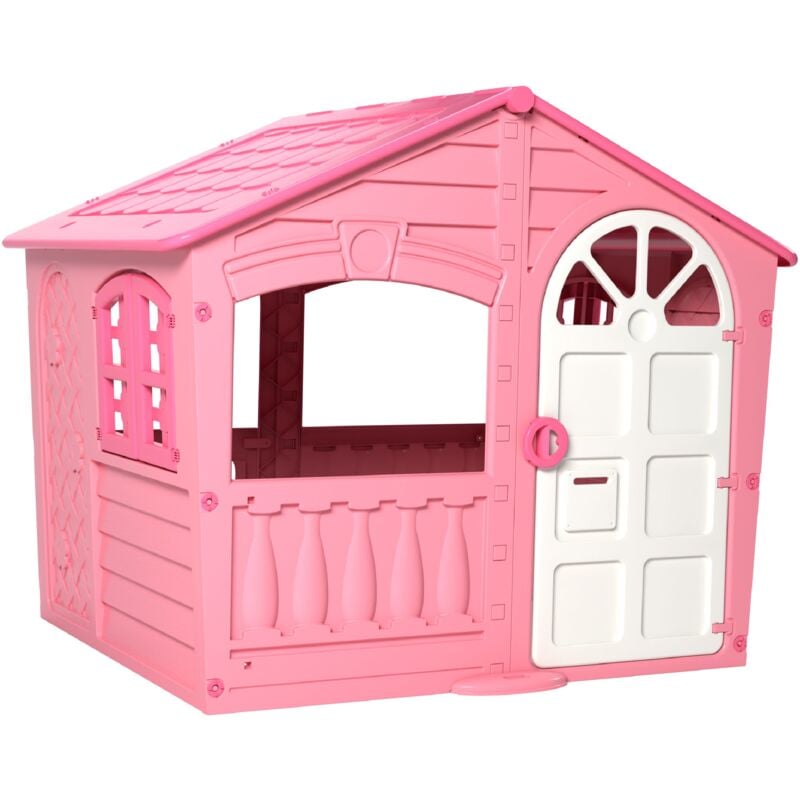 Palplay - Maisonnette cabane plastique rose barbe a papa