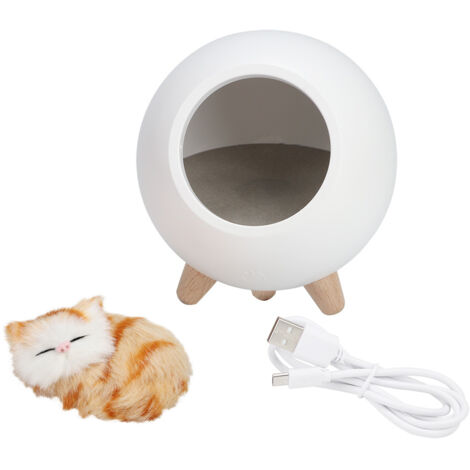 Maisonnette pour animaux de compagnie avec veilleuse en forme de chatdirigéVeilleuse blanche pour éclairage d'ambiance dans la