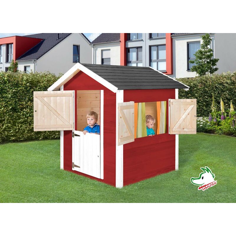 Maisonnette pour enfants Tabaluga couleur rouge/blanc, en bois - Weka