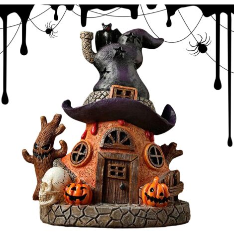 Maisons Hantées Décoration Intérieure Résine pour Salon,Figurine Lumineuse
