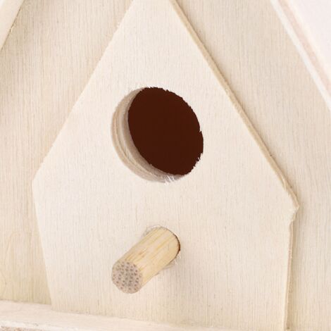 [Maisons pour Oiseaux] + [Sans Marque] + [Miniature] + [Maisons d'oiseaux miniatures suspendues en bois platane naturel pour jardin et balcon - 4 pièces, approx. 7x4x6.5cm]