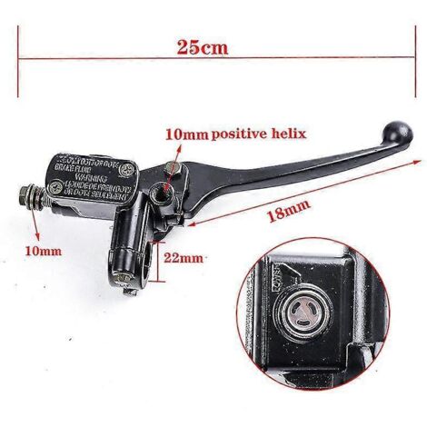 Maître-cylindre de frein hydraulique avant droit pour moto tout-terrain, quad, cyclomoteur, scooter, buggy, karting, motocross - fixation pour rétroviseur droit
